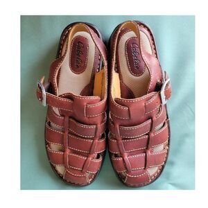 Cabela's Women's Brown Leather Fisherman Sandals Size 7M Adjustable Strap